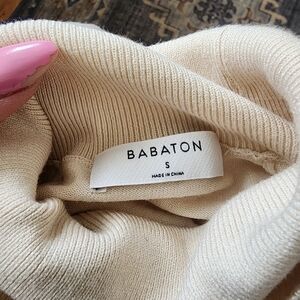 Babaton Beige Cowl Neck Sweater
